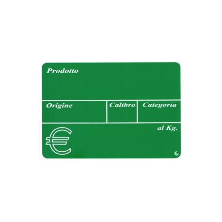 Segnaprezzi PVC Ortofrutta Verde Stampato