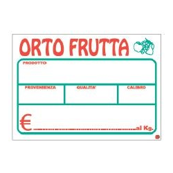 Segnaprezzi PVC Ortofrutta Bianco Stampato