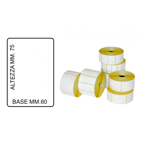 ROTOLO DA 500 ETICHETTE MM. 60 X 75 FORO 40 / 25