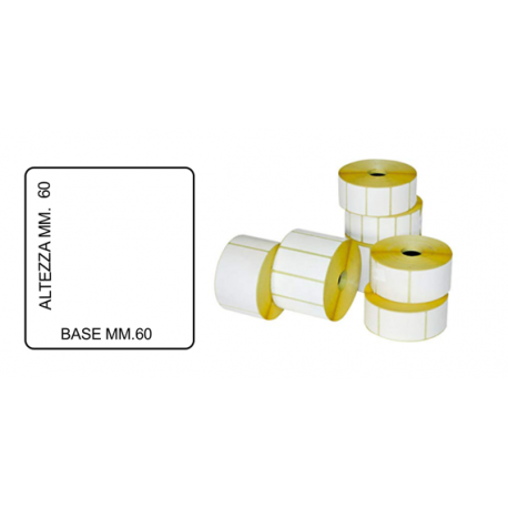 ROTOLO DA 600 ETICHETTE MM. 60 X 60 FORO 40 / 25