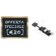 Segnaprezzo PVC Nero Cornice Legno con Asta e Molletta