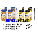 OFFERTA SPECIALE 200 PENNE BIC CRISTAL BLUE E NERO